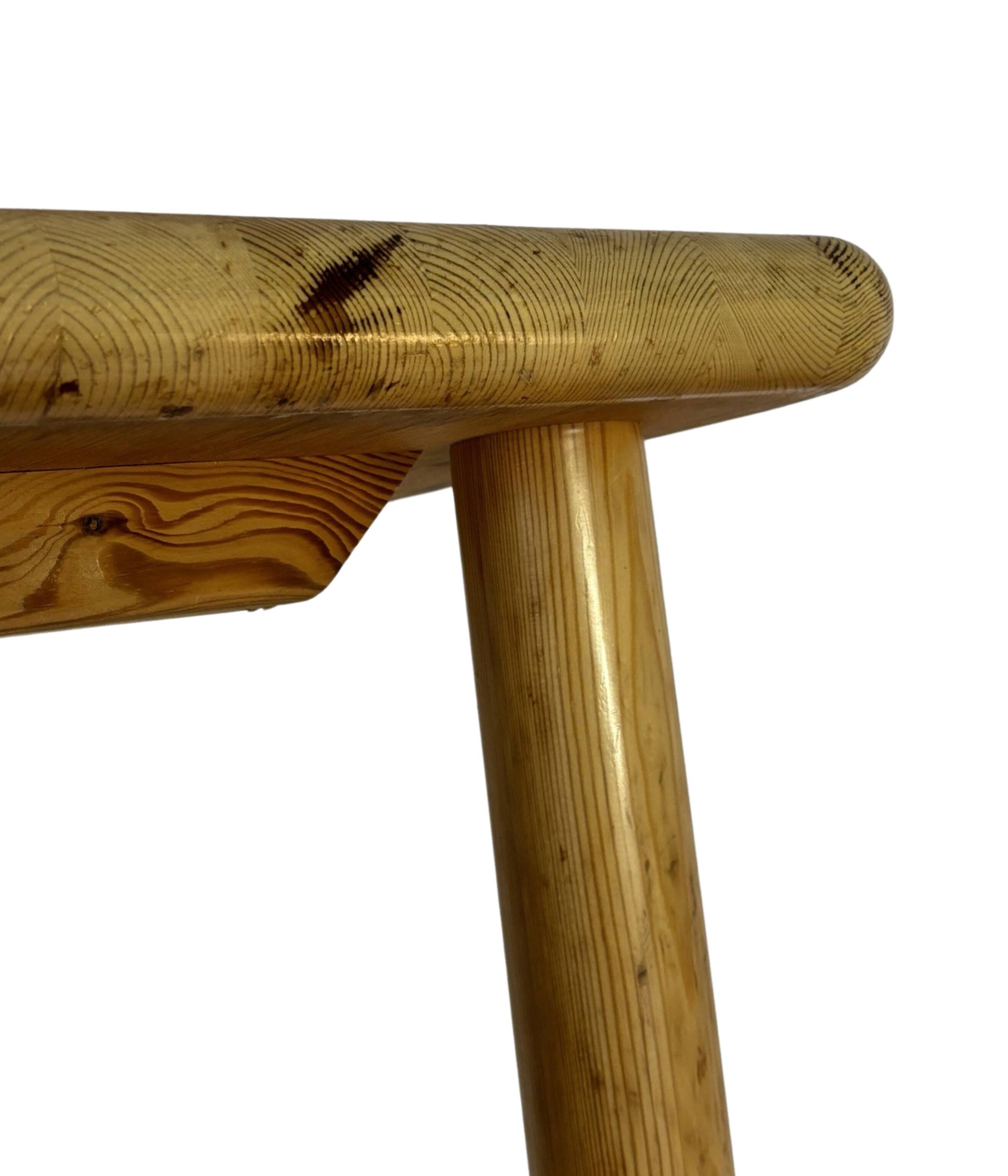 Vintage coffee table in pine 70s minimalist design