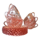 6 Tasses et sous-tasses à thé en verre rose Rosaline LUMINARC made in France