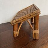 Rattan and cane footrest from the 1950s