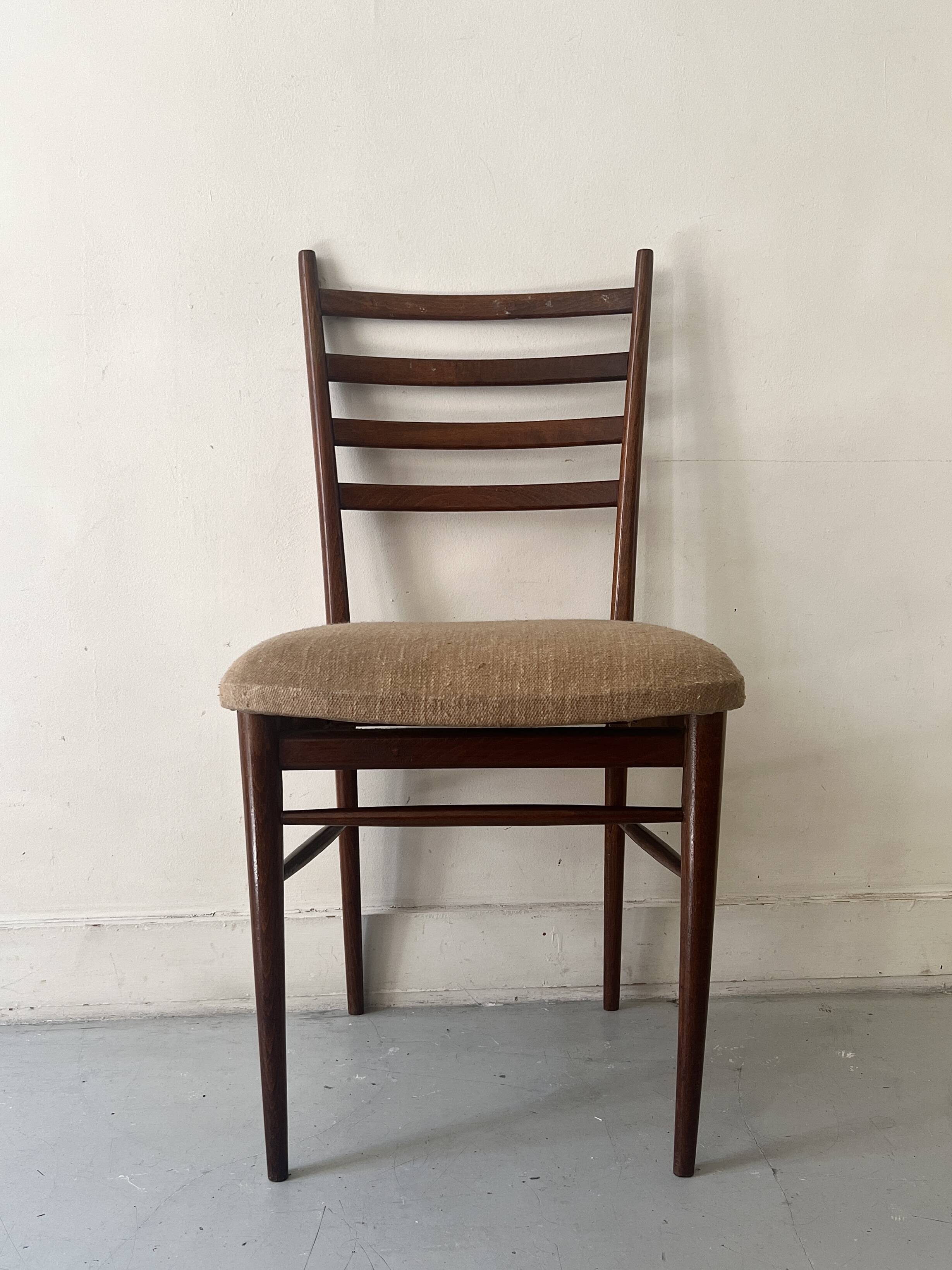Wire wood chair in the style of Gio Ponti, Italy 1970.