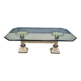 Vintage cast iron flower coffee table, 1960s