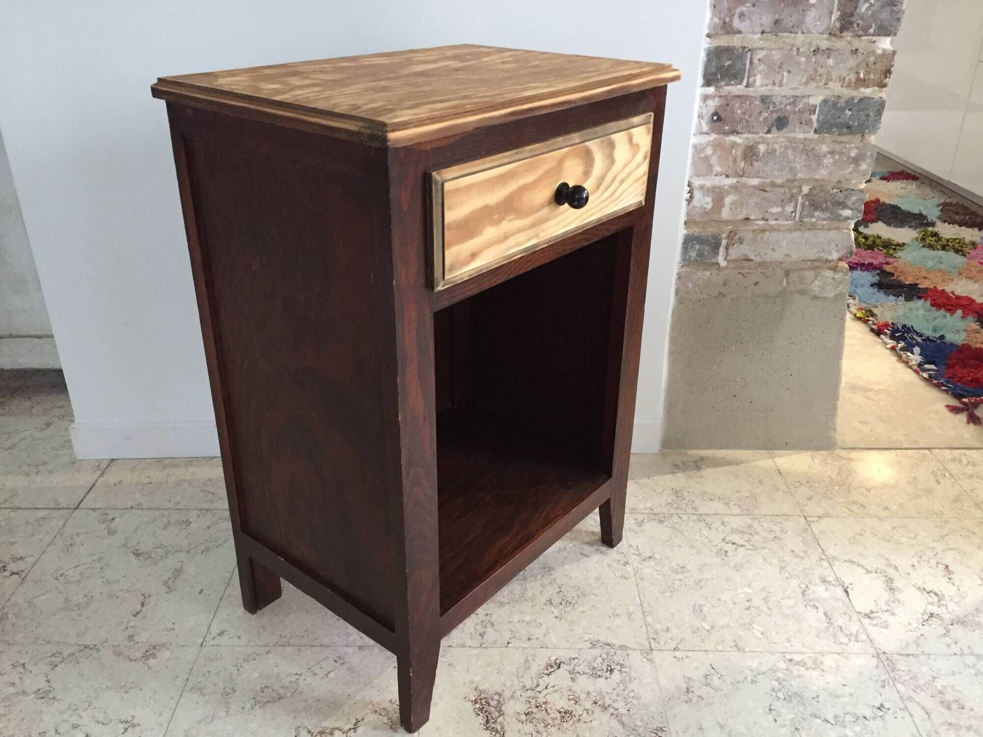 Vintage Bedside Table Compass Legs