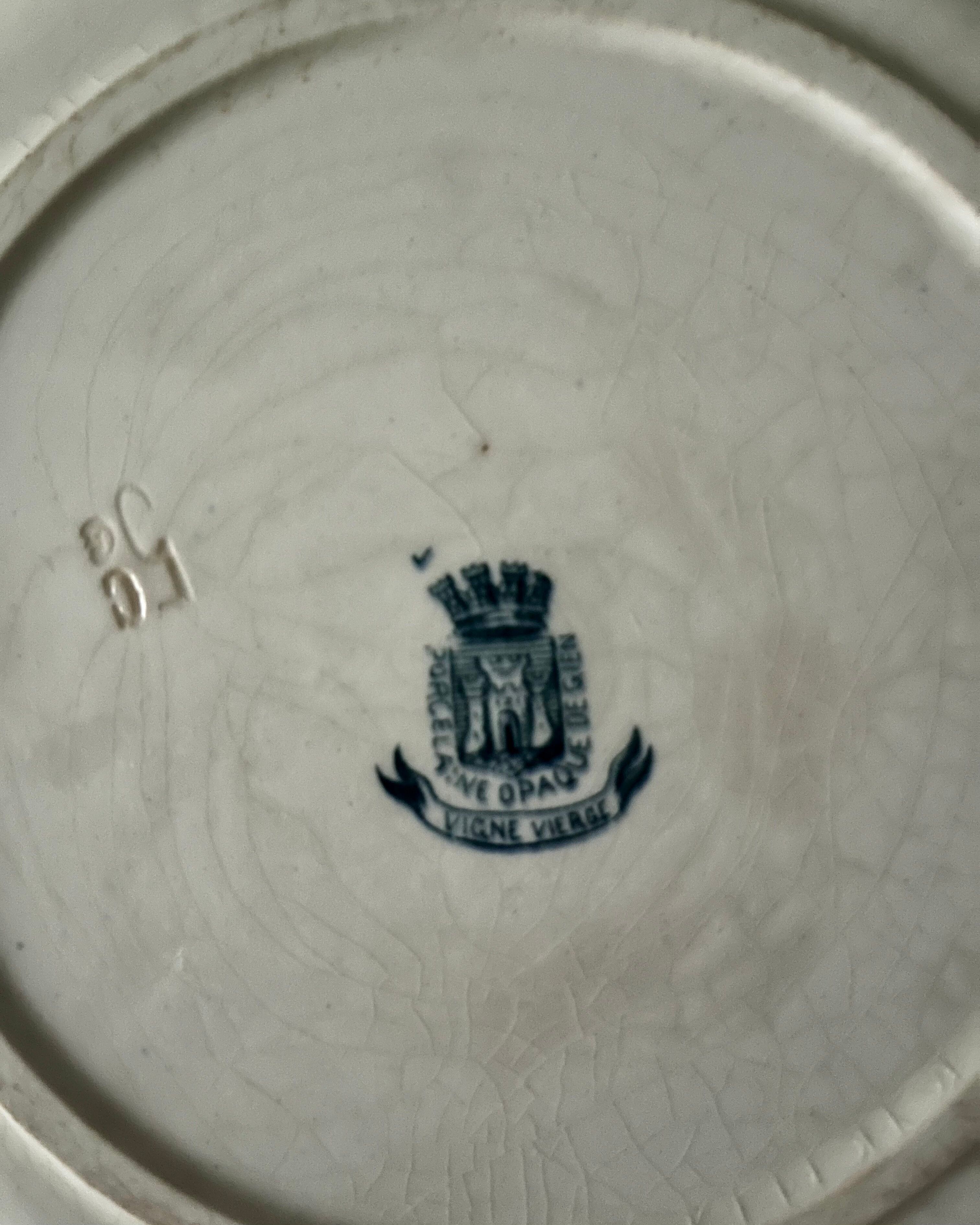 Shallow round plate, Gien ironstone.
