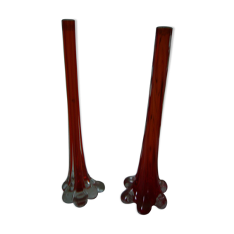 Vases soliflore red glass