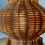 Wicker and bamboo lamp