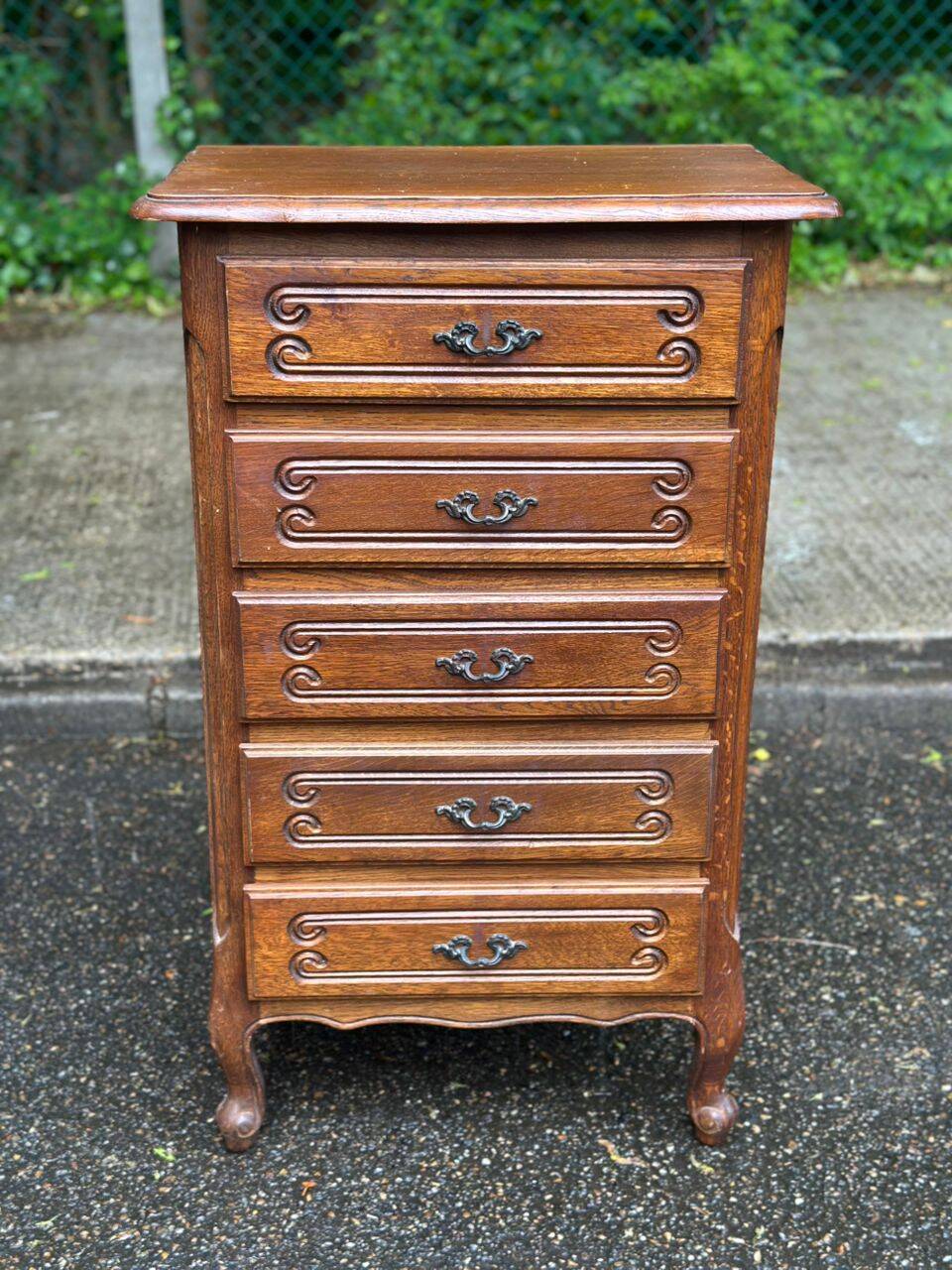 Vintage Louis XV oak commode from the 1930s.