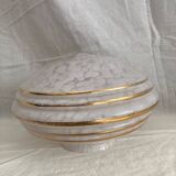 4 globes / white and gold lampshades / clichy glass