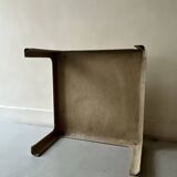 Square coffee table from Prisunic in white fibreglass, 1970s design.