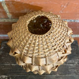 Vintage 50s Tiki Rattan Lamp + Woven Natural Fibre Ball