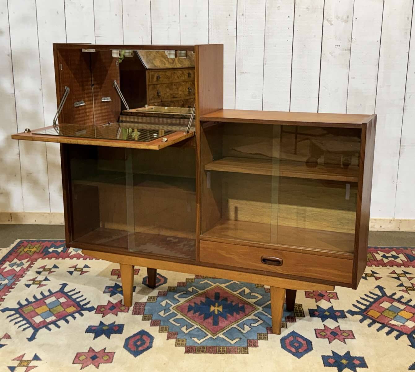 1970s teak English bar