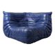 Michel Ducaroy Ligne Roset Blue Leather Togo Corner Sofa France 1980s