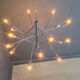 Vintage chrome sputnik style chandelier, 1970s