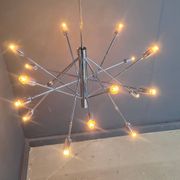 Vintage chrome sputnik style chandelier, 1970s