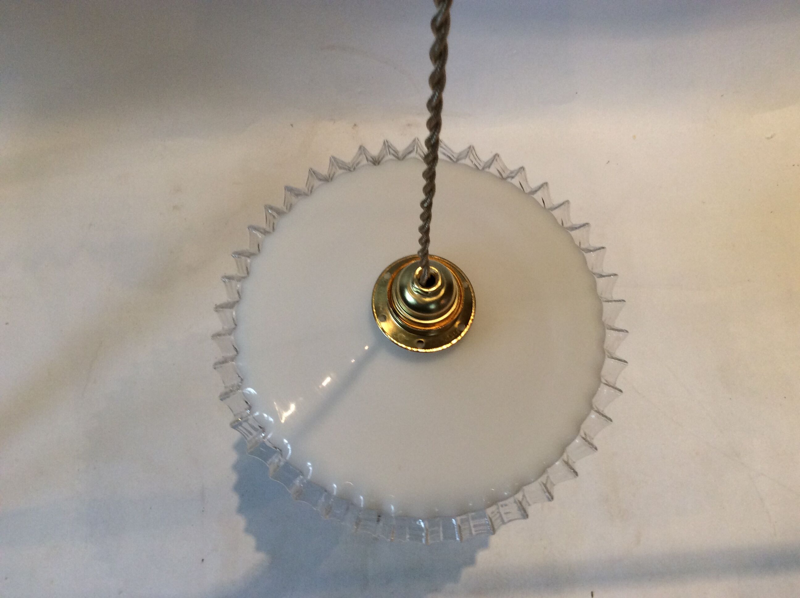 Vintage opaline pendant light