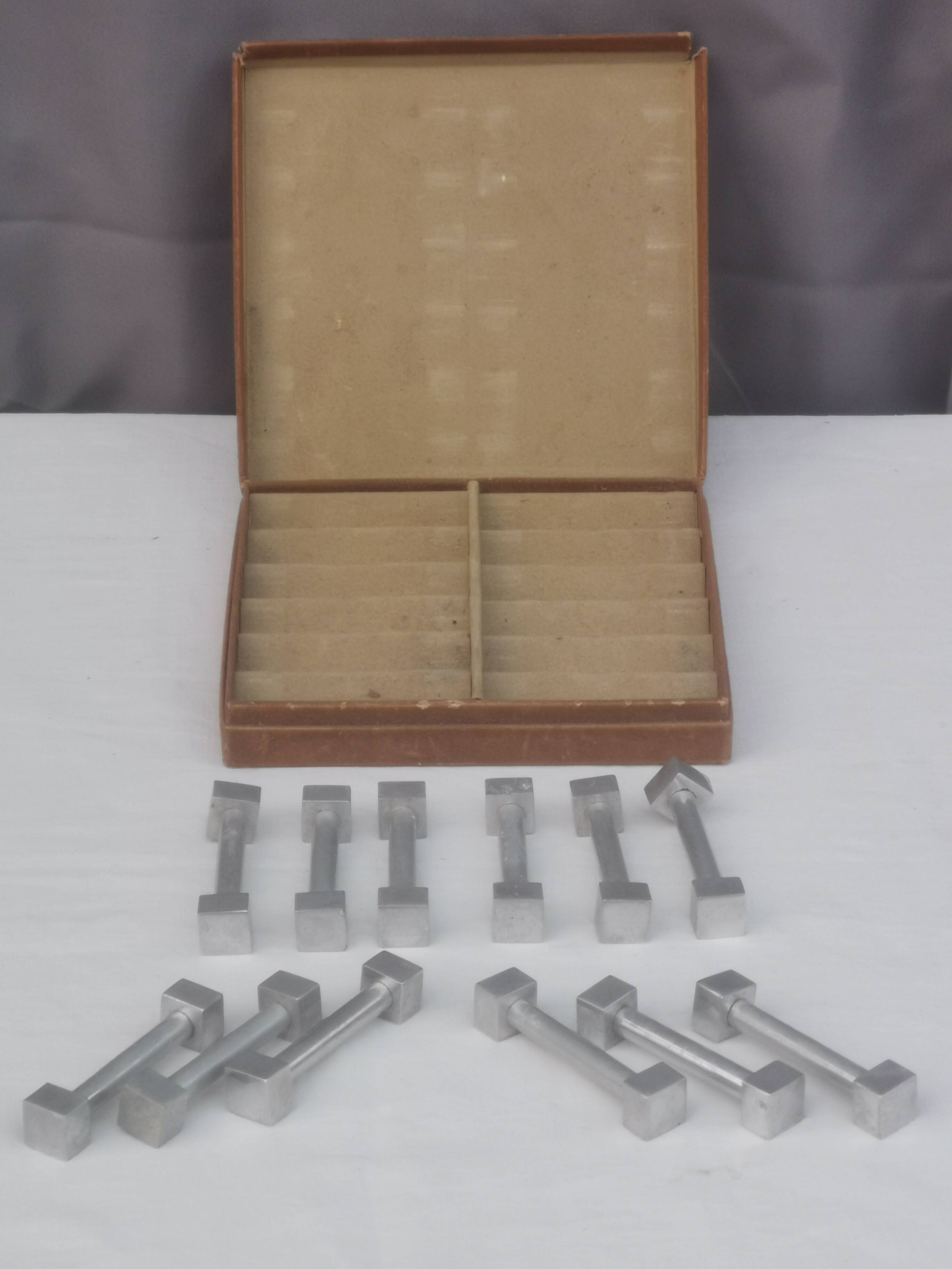 Box of 12 vintage “art-deco” knife holders