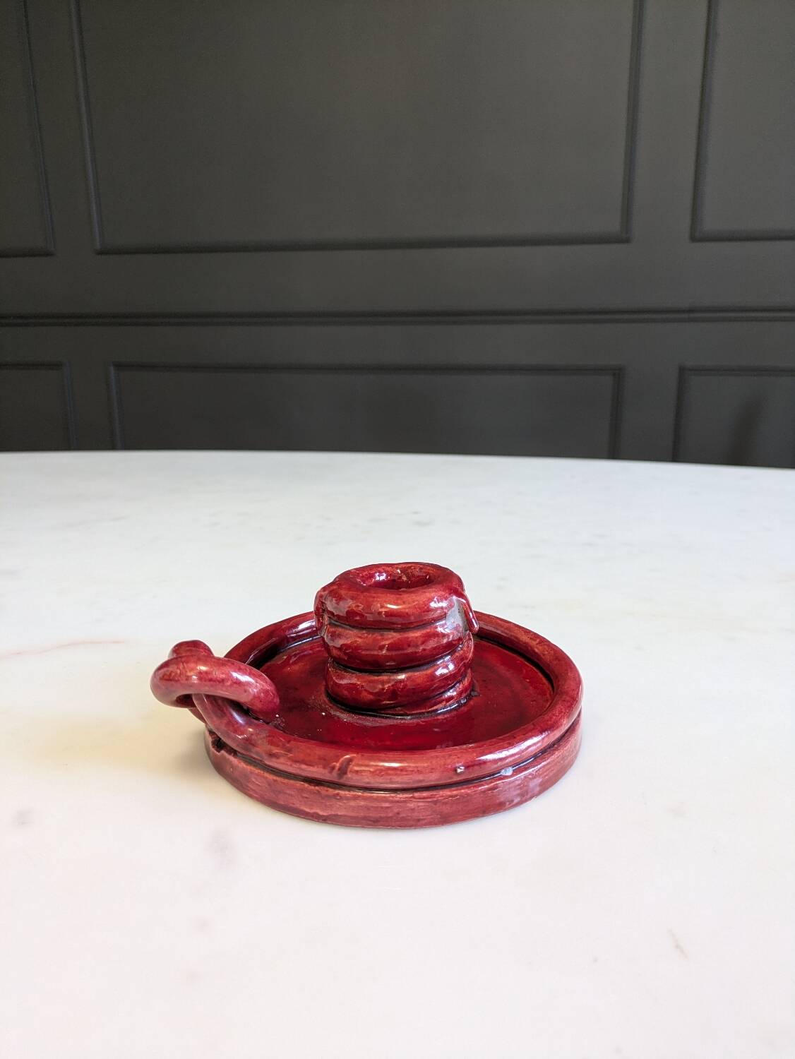 Earthenware candlestick
