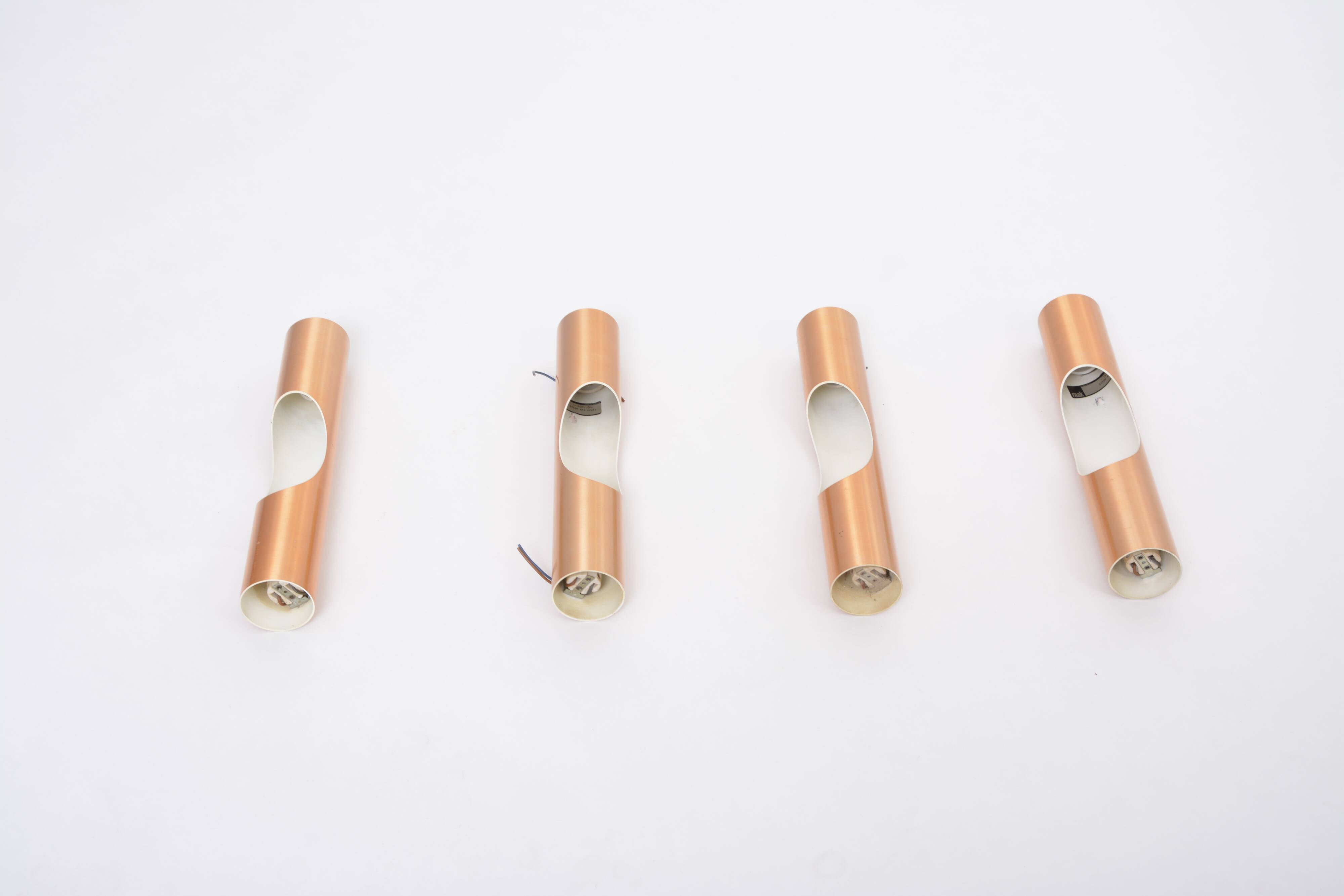 Set of four Midcentury Fuga metal wall lights by Maija Liisa Komulainen for Raak