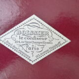 Old large chocolate box in painted cardboard Art Deco style