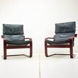 Set of Two Leather Armchairs by IKEA, Sweden, 1980's
