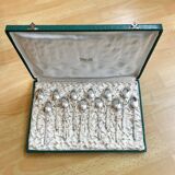 Set of 12 small silver-plated metal spoons
