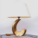 Brass Sculptural Wave Shaped Table Lamp