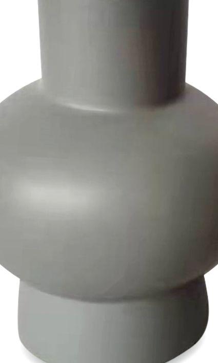 Round vase in gray ceramic 21cm