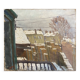 HST painting "Snowy roofs" by Marcel GAULT (1899-1989) painter from Franche-Comté
