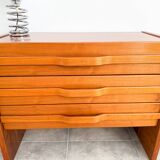 Elm chest of drawers dlg Maison Regain, vintage 70's