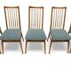 Set of 6 chairs with turquoise upholstery made in the 1960s