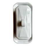 Beurrier Pillivuyt en porcelaine blanche