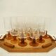 Plateau with 6 wine glasses and 6 champagne flutes