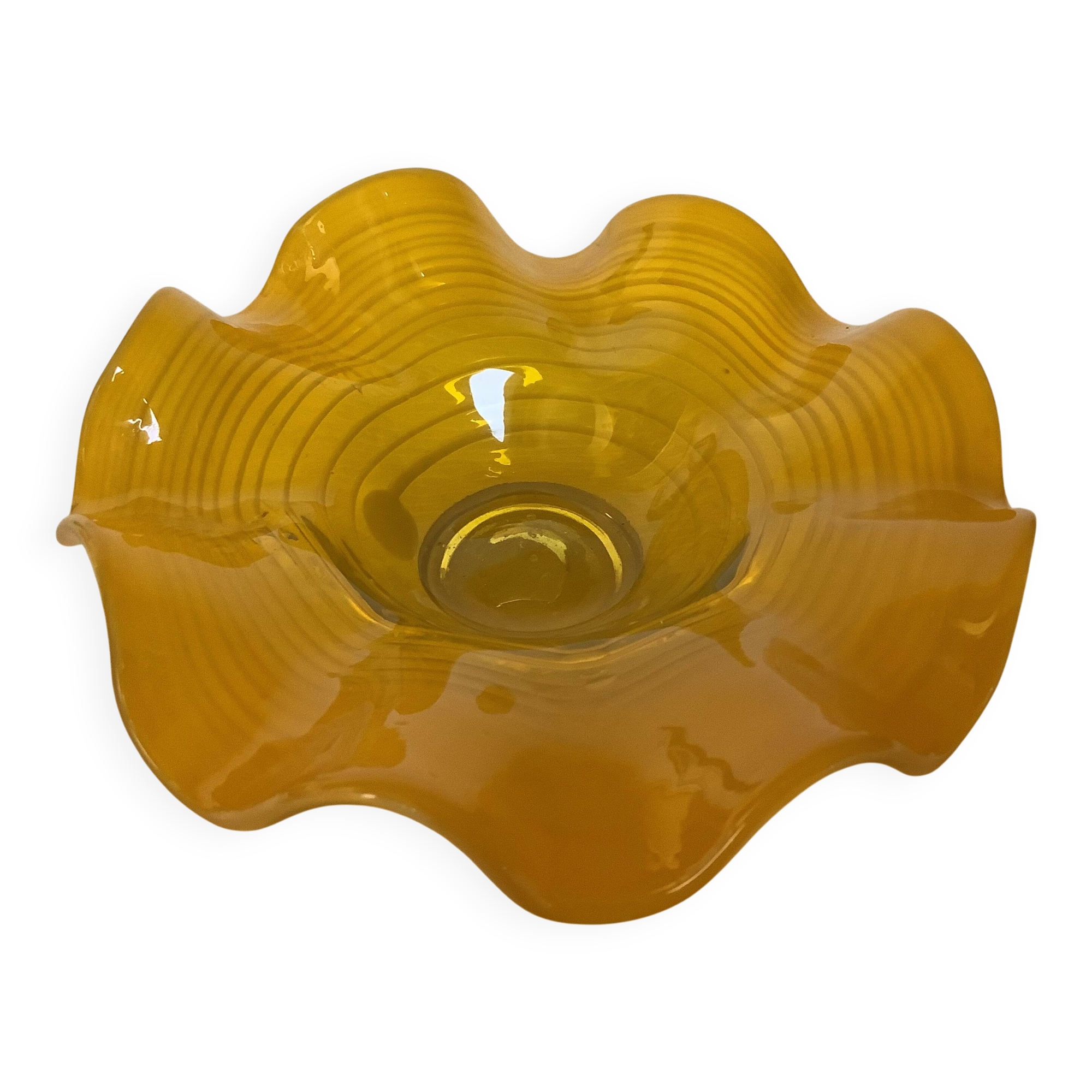 Yellow Murano ring holder tray