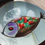 Fish pattern plate Bernard Serraz MBFA Pornic