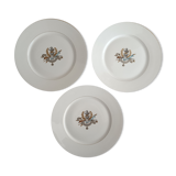 3 plates in porcelain from Paris late nineteenth century