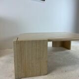 Coffee table Roche Bobois "eye" in travertine, 1970