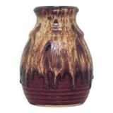 vintage brown & beige dripping West Germany vase (2)