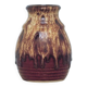vintage brown & beige dripping West Germany vase (2)