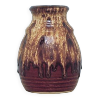 vintage brown & beige dripping West Germany vase (2)