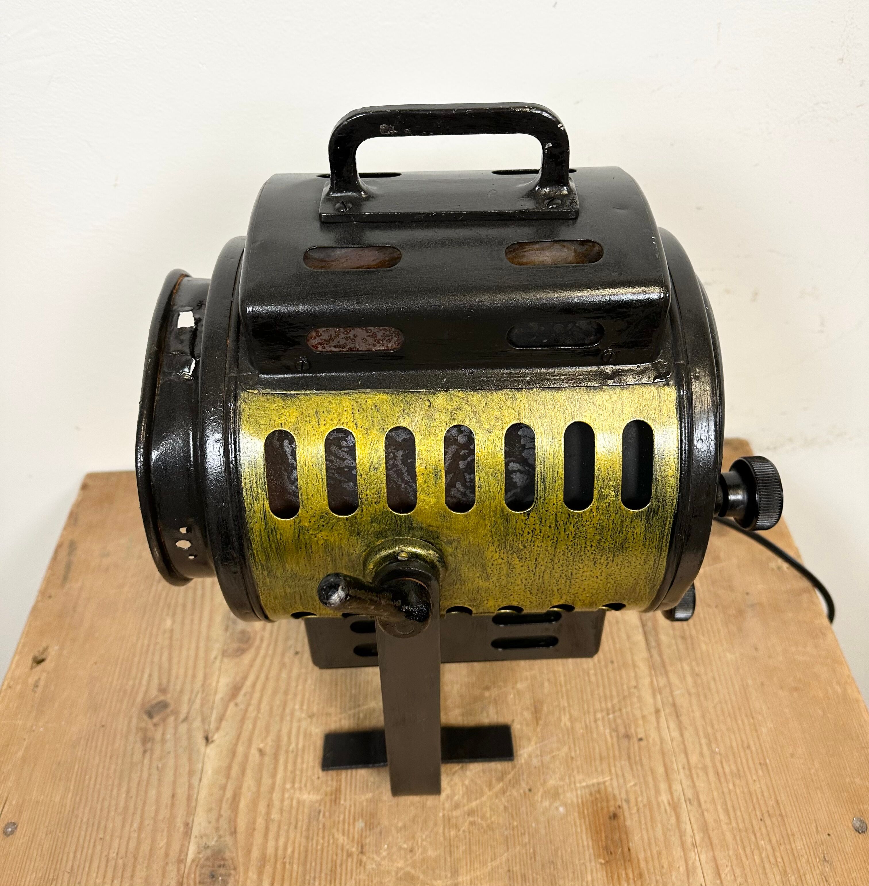 Vintage black theatre spotlight table lamp, 1960s