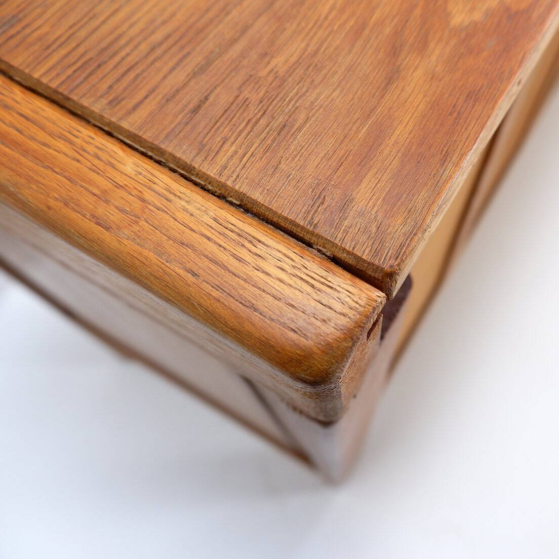 Solid wood chest of drawers in Pierre Chapo style - 1960s