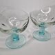 Pair of standing glass cups, 16 cm, blue