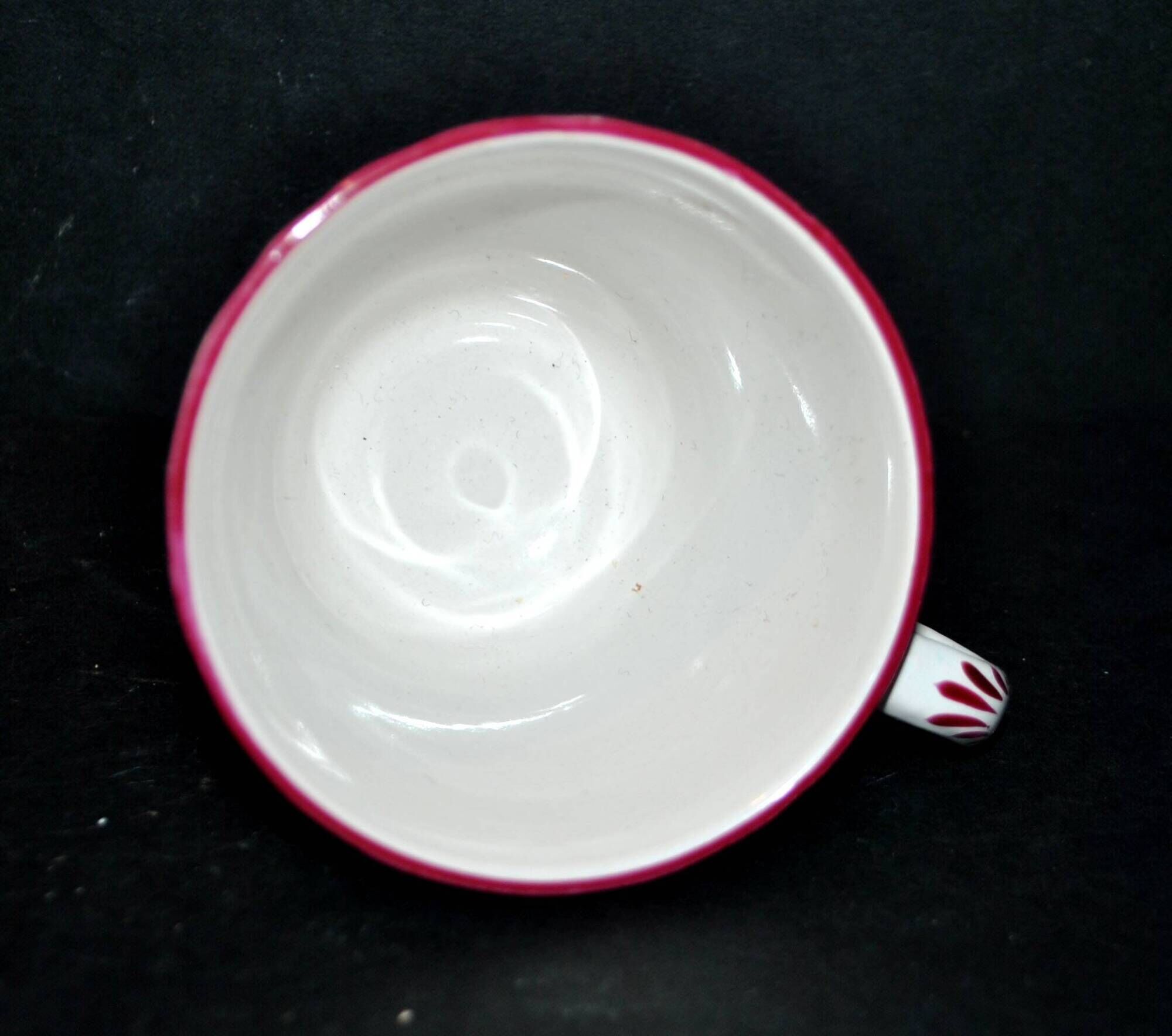 COQ coffee cup in earthenware from Saint-Clément - hand-painted decor Faïencerie de l'Est