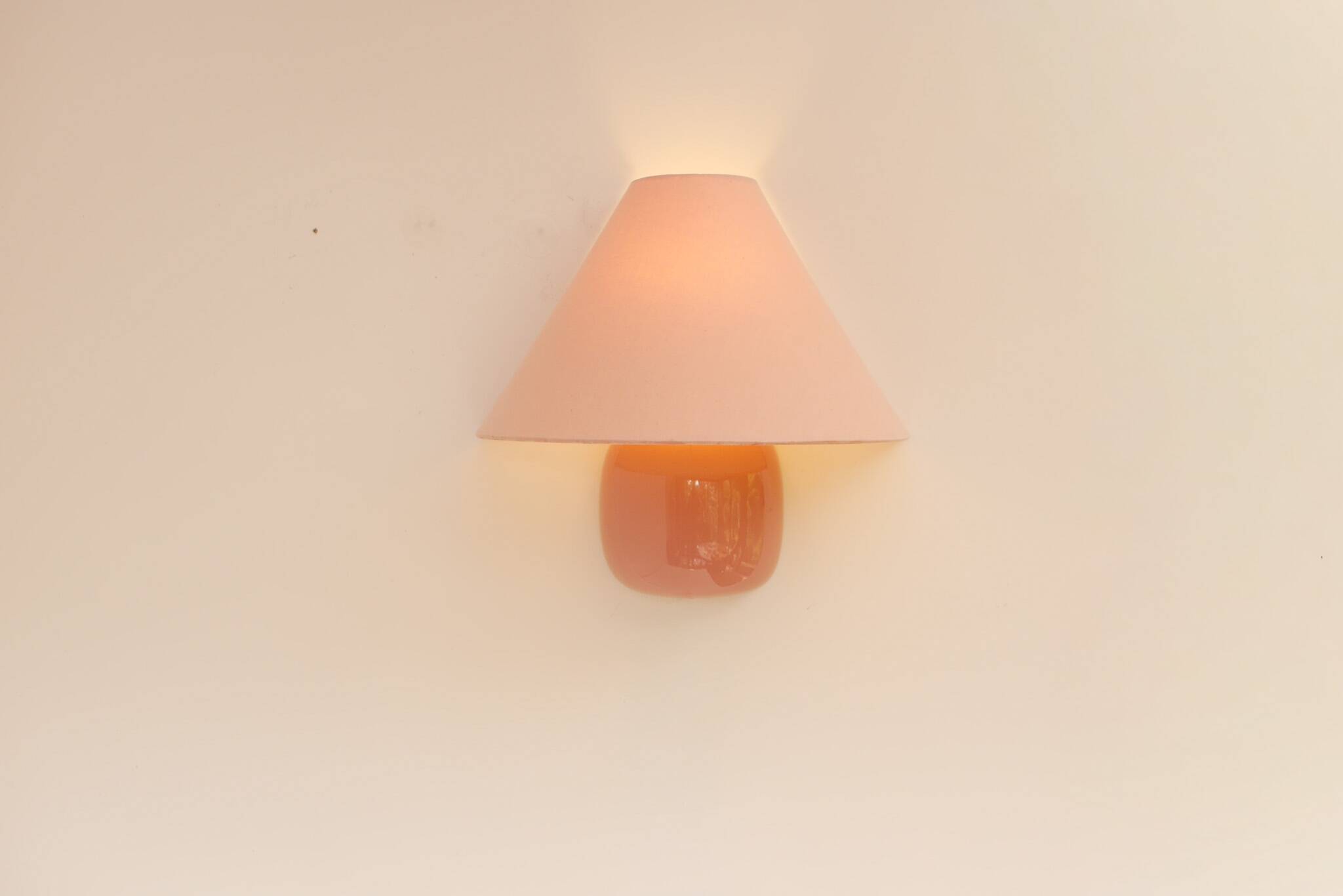 Vintage IKEA 80s sconce. A wall mounted lamp classic semi-round in pink
