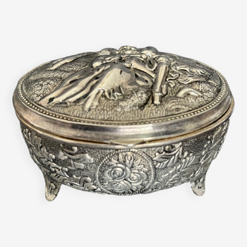Silver metal jewelry box