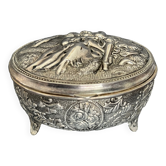 Silver metal jewelry box