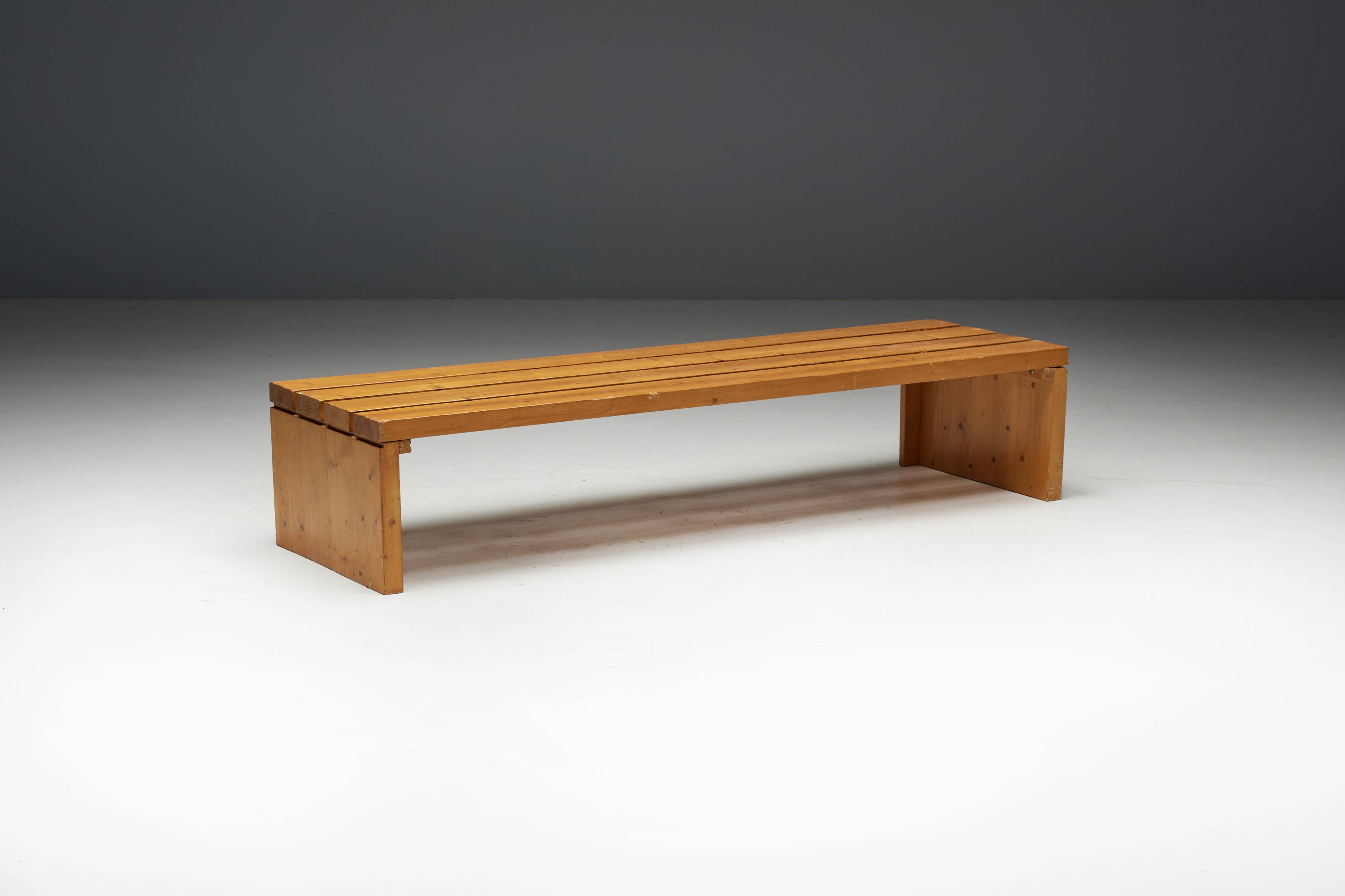 Slate Bench by Charlotte Perriand for Les Arcs, France, 1980s