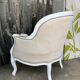 Bergère St Louis XV white rechampi 20th century