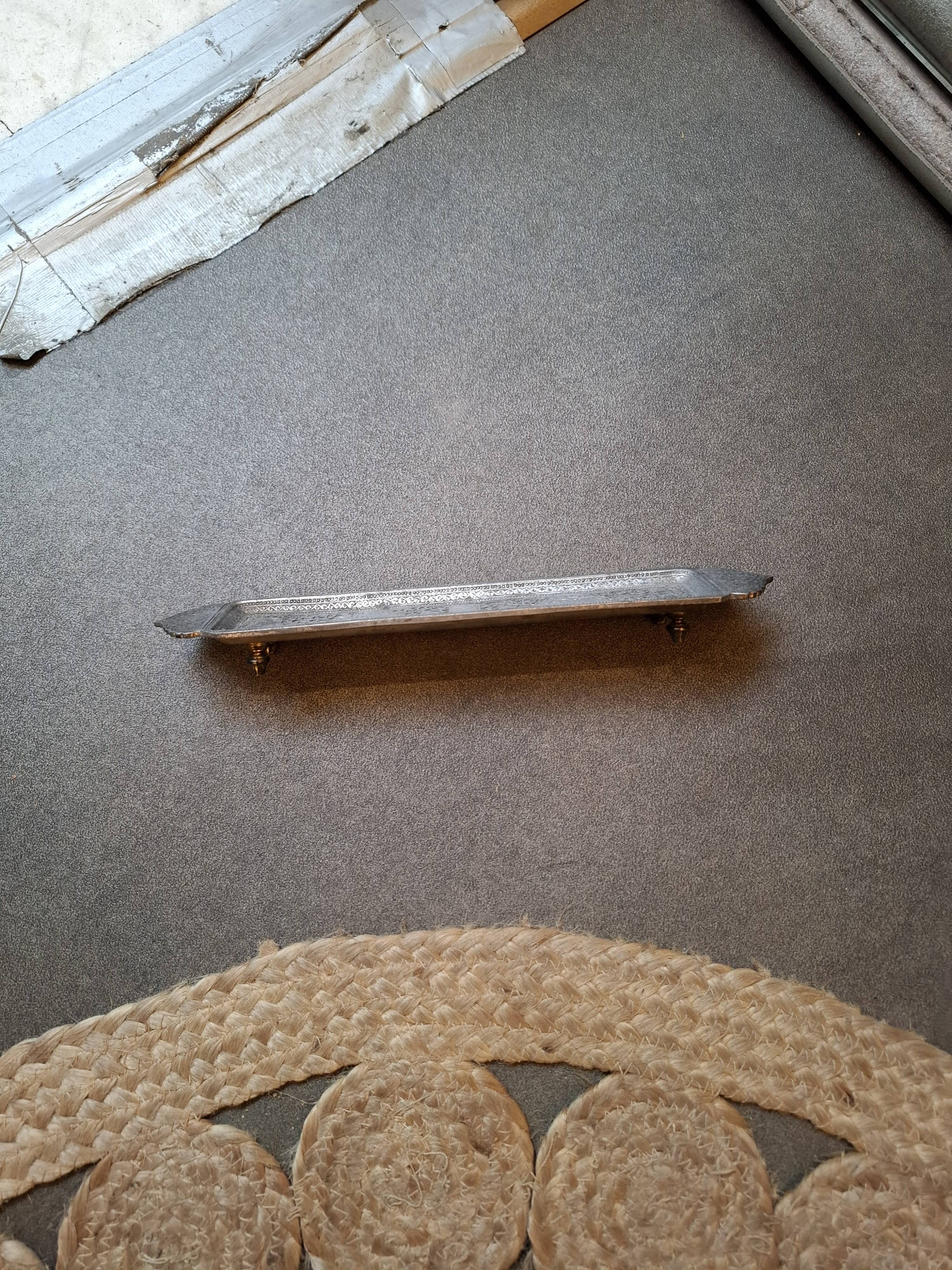 Vide poche ou repose stylo en argent Qadjar
