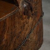 Chair made from hand-carved pine with storage, modern Swedish style, wabi-sabi, 1900s.