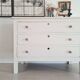 Old white wooden chest of drawers